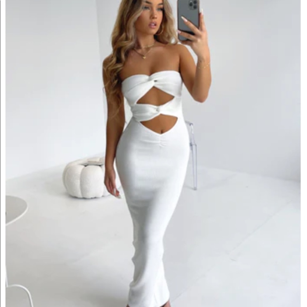 White Cutout Maxi Dress